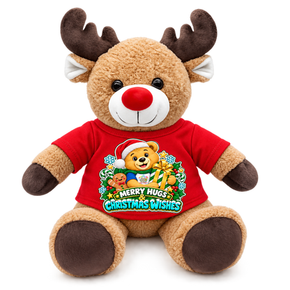 Merry Hugs & Christmas Wishes Teddy Tee