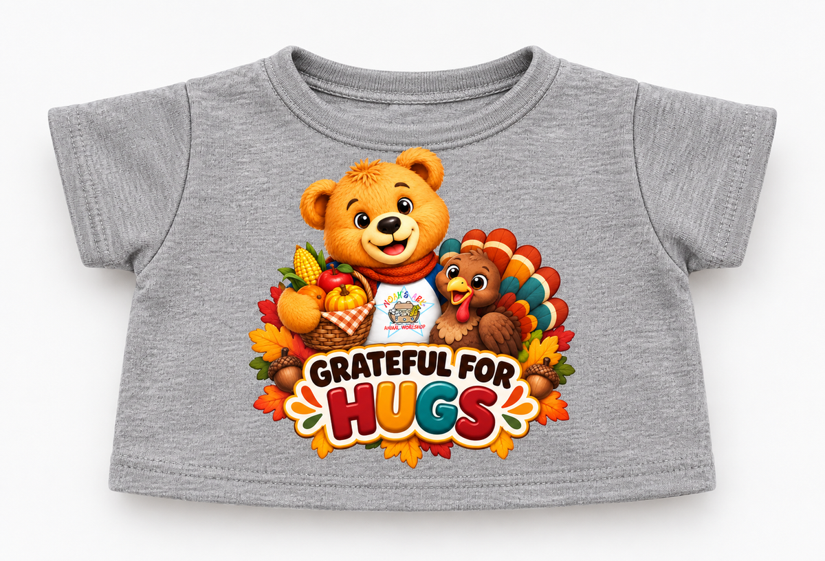 Grateful for Hugs Thanksgiving Teddy Tee
