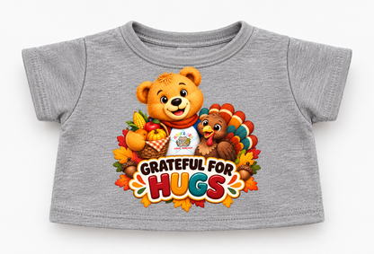 Grateful for Hugs Thanksgiving Teddy Tee