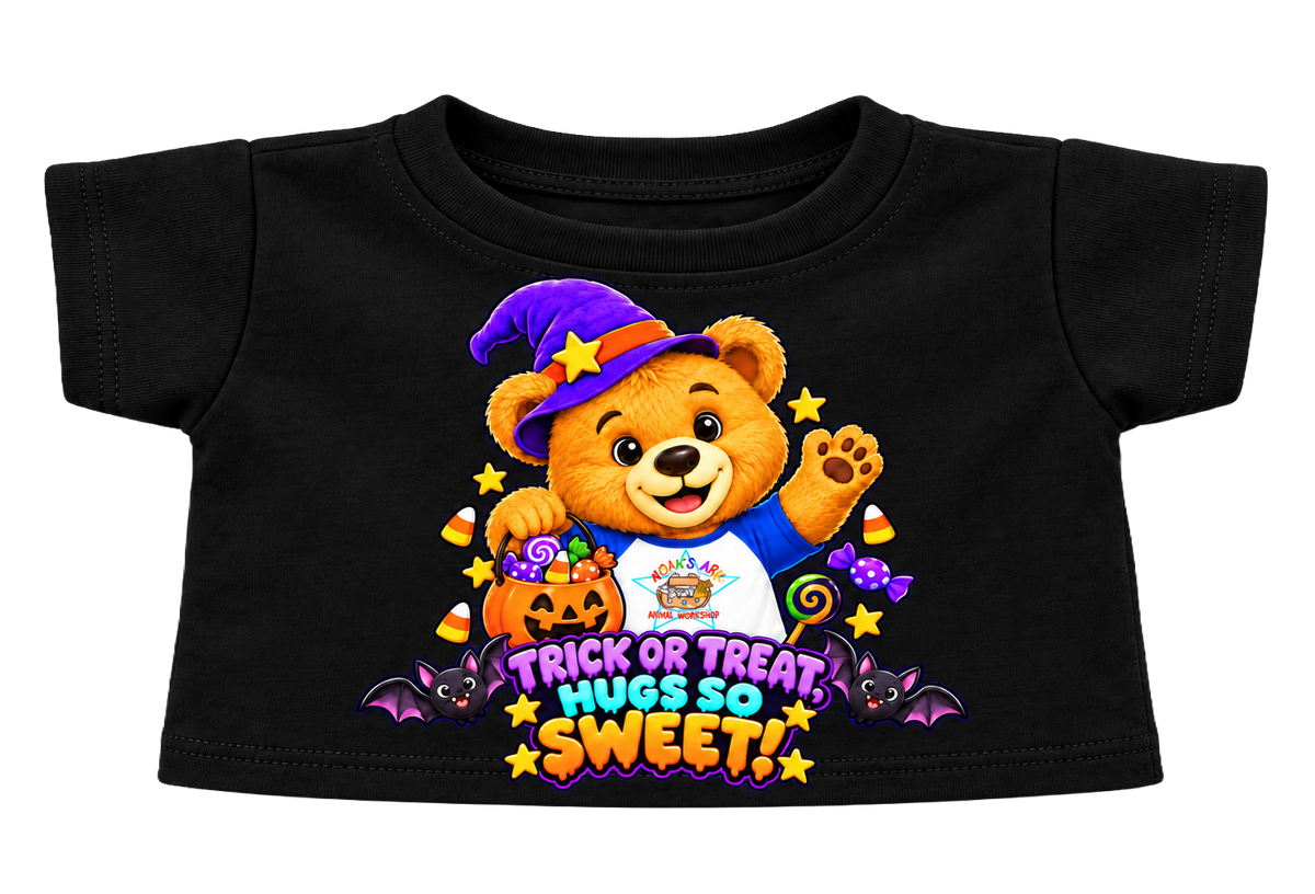 Trick or Treat Teddy Tee- BLACK