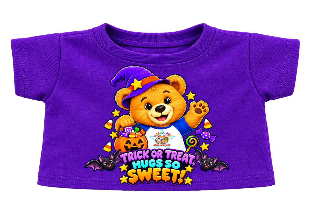 Trick or Treat Teddy Tee- PURPLE