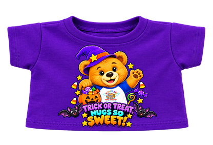 Trick or Treat Teddy Tee- PURPLE