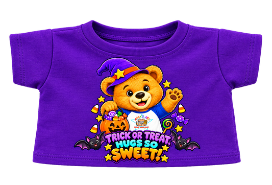Trick or Treat Teddy Tee- PURPLE