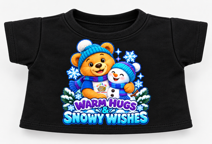 Warm Hugs & Snowy Wishes Winter Teddy Tee
