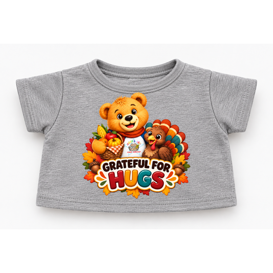 Grateful for Hugs Thanksgiving Teddy Tee