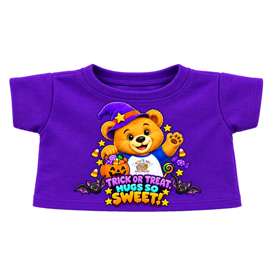 Trick or Treat Teddy Tee - Purple