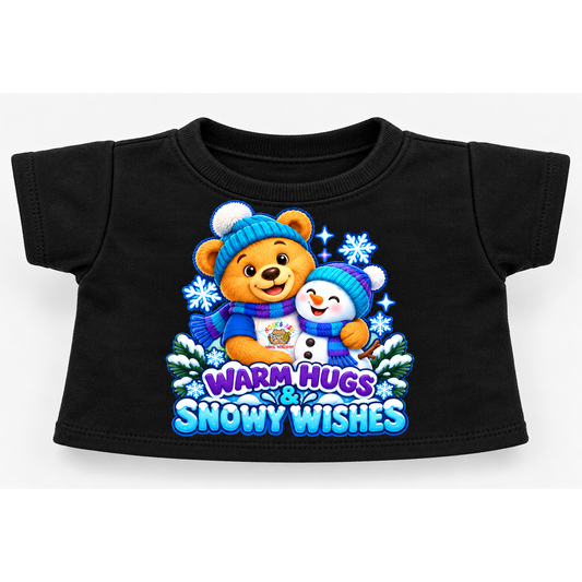 Warm Hugs & Snowy Wishes Winter Teddy Tee
